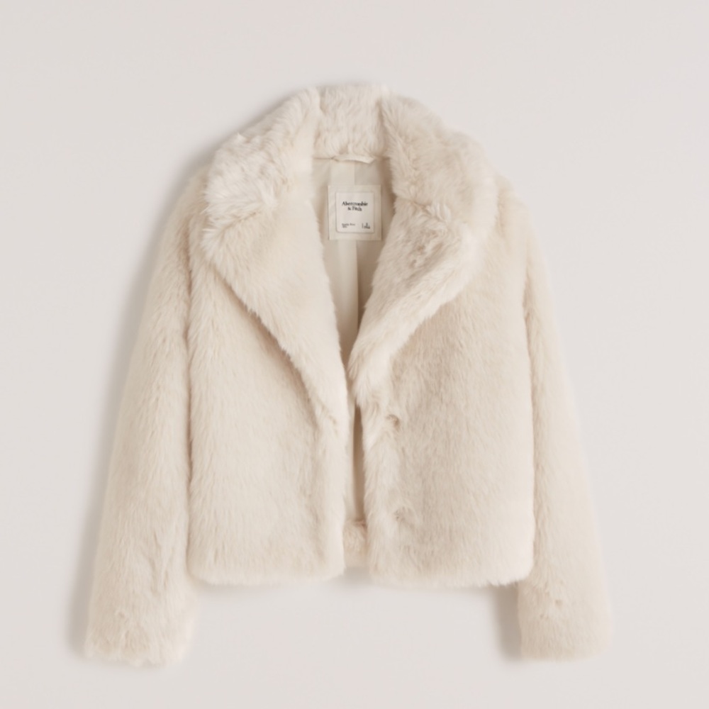 Abercrombie & Fitch Faux Fur Cropped Coat